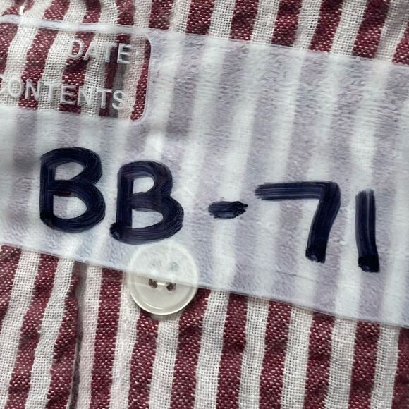 5 for $25🔥Woman Within Burgundy Striped Button Front Shirt Medium - Picture 5 of 5